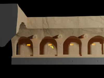 Jabbas Throne Room - Set 3 - Hangouts Area  1-6 scale Hottoys 3D print model