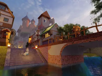 LUMION RENDER OF FAIRY TALE VILLAGE 3D model