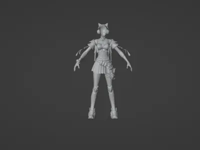 Feria Shen - Cyberkitty - Naraka Low-poly 3D model