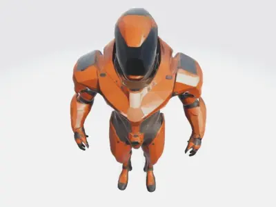 Lowpoly armored suit 3D model