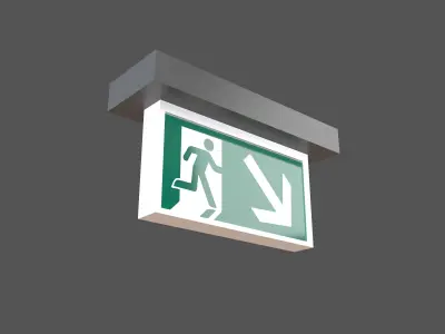 Exit Sign v1 003 Low-poly 3D model