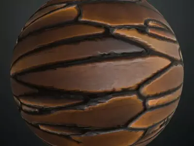 Stylized Hand-Painted Wood Planks PBR Seamless Texture