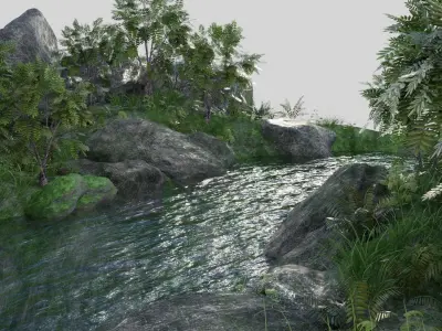 Pond Scene 3D model
