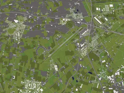 Verona Italy 50x50km 3D City Map 3D model
