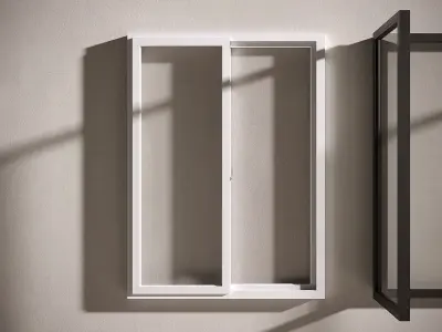 Five aluminum Windows Black and white   3D model