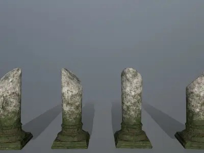 broken pillar Low-poly 3D model