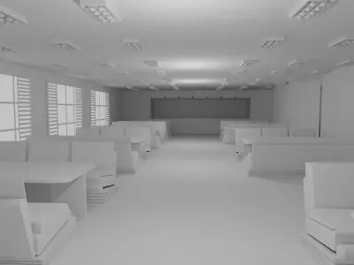 fast food interior no material 3D model