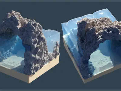 Underwater Cave Environment 3D model