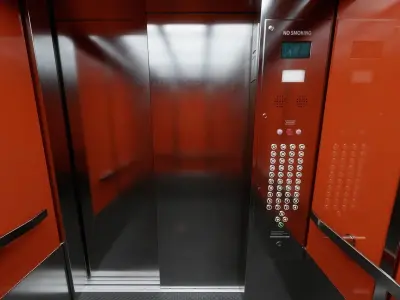 Real-time Elevator Cab Interior 03 Low-poly 3D model