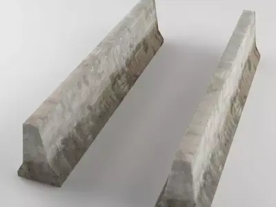 Traffic concrete barrier 01 Low-poly 3D model