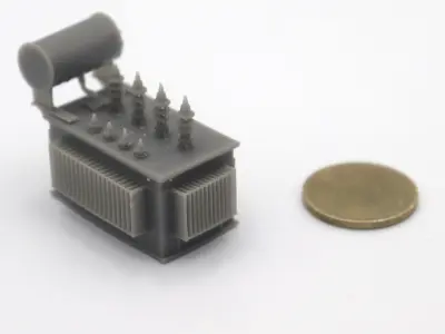 HO Scale Big electrical transformer station train model  3D print model
