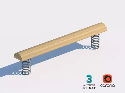 Playful Spring Bench for Parks and Public Spaces 3D model