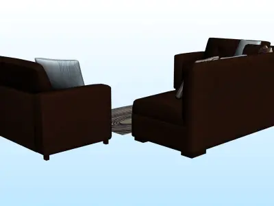 SOFA SET WITH CARPET 10 3D model