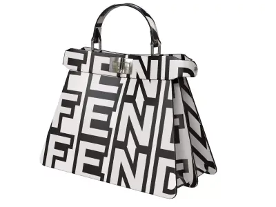 Fendi Peekaboo Bag White Logo Low-poly 3D model