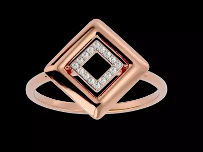 Light Minimalist Diamond Ring Earrings Pendant Set 3D print model