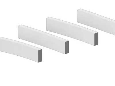 Concrete Curb Radius Set Outer R3 R5 R8 R12 4 Piece Curved Sidew 3D model