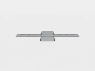 Road crossing Low-poly 3D model