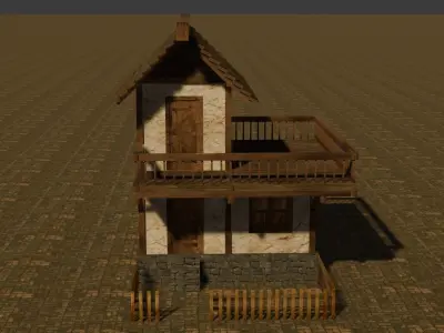 Medieval house seven 3 Low-poly 3D model