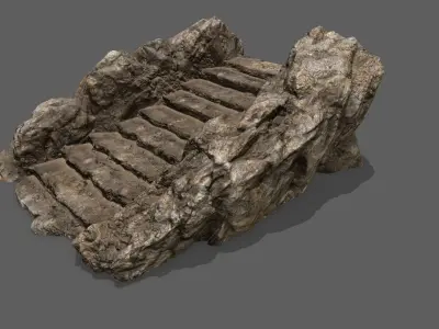 Stairs rock Low-poly 3D model purchase