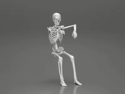 Skeleton with arm on window driving the car 3D print model