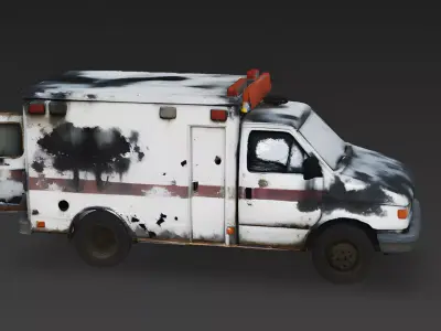 Final Dispatch Ruined Ambulance 3D Model Low-poly 3D model