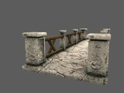 bridge 4 stone Low-poly 3D model