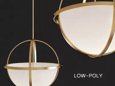 Globe Pendant Lights low poly 3d model Low-poly 3D model