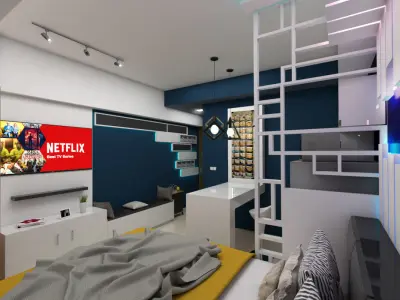 23 sqm  flat interior scene 3D model