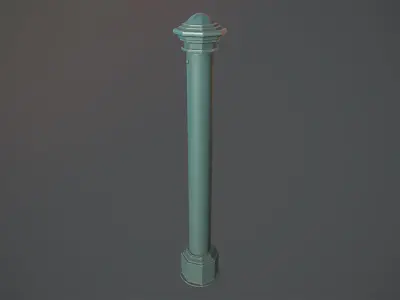 Barrier Bollard pack 3 Green v2 Low-poly 3D model