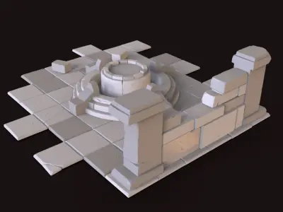 Cartoon ruin 3D model