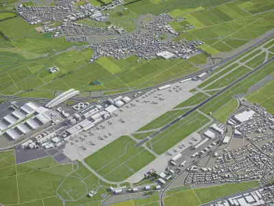 Stuttgart - Airport - STR Low-poly 3D model