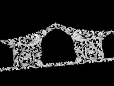 Central decor ornament for furniture 3D model