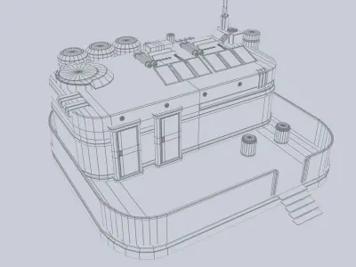 Scifi house Low-poly 3D model get