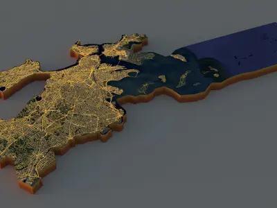 Boston City Massachusetts USA 3D model