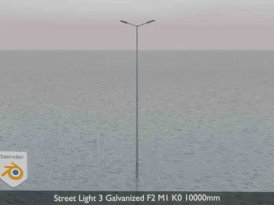 Street Light 3 Galvanized F2 M1 K0 10000 mm Low-poly 3D model