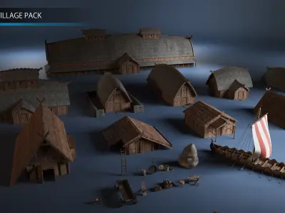 Viking Village Pack and Kit  3D model