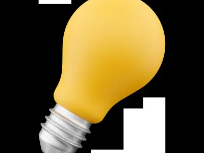 3D lamp icon on white background 3D model