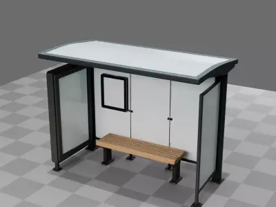 Bus Stop Shelter 3D model