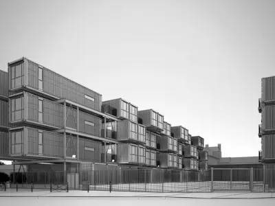 Container Based University Campus In Shipyard Archexteriors V... 3D model