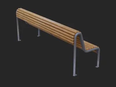 Ciutat Barcelona Bench Low-poly Low-poly 3D model
