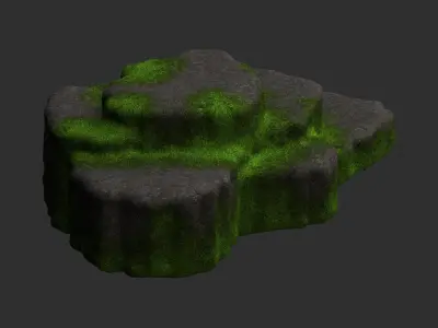 Cave Platform 4 - Moss 2 Low-poly 3D model