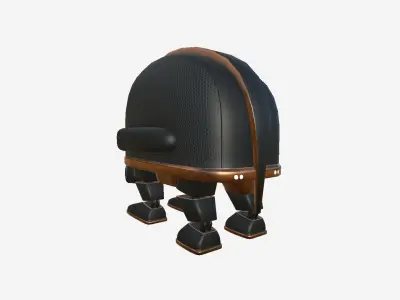 Turtleback Robot J08 Black Copper - SciFi Character Design Low-poly 3D model