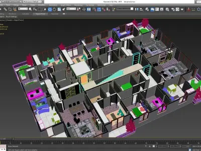 FLOOR PLAN 3DS MAX 2015 VRAY RENDER 3D model