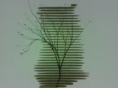 Object tree in glass of water Free 3D model