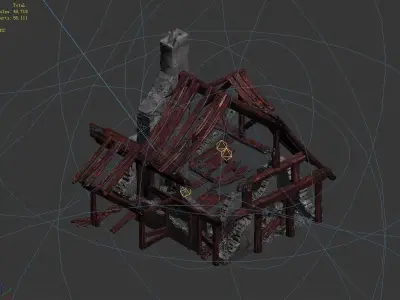 Game Burned houses 02 3D model