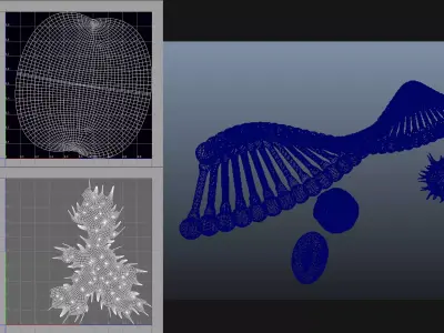 DNA Virus Blood Cell Bacteria Round Cell Microbiology Model 3D model