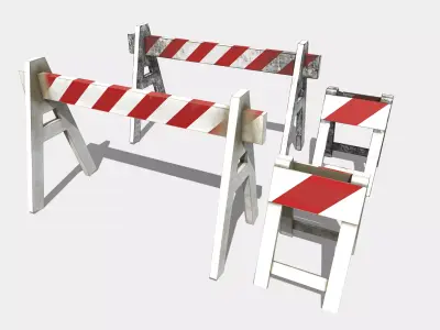 Road Barriers Low-poly 3D model