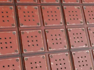 Sci-Fi Tech Modular Metal Panel PBR Seamless Texture