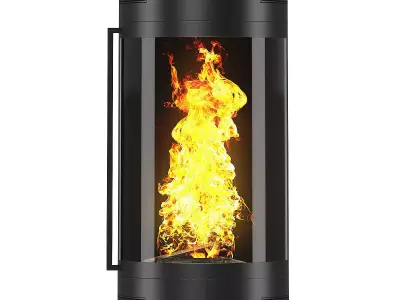 Round Metal Fireplace 2 3D model