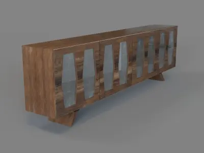 Summit Buffet Natural Peroba 3D model